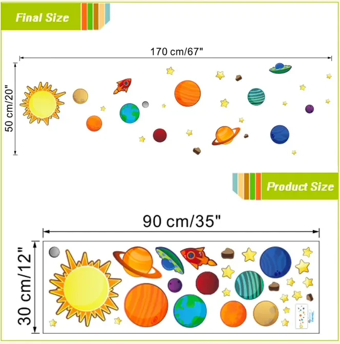 Autocolant de perete "Sistem solar 2" 50x170cm