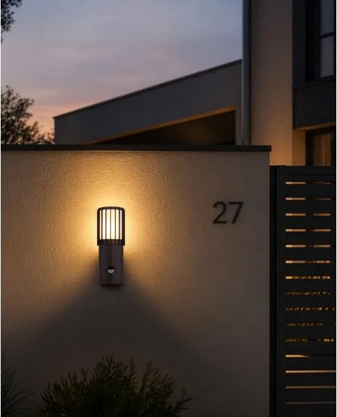 Globo 32160S - Lampă de perete pentru exterior cu senzor MERVIN 1xE27/15W/230V IP54