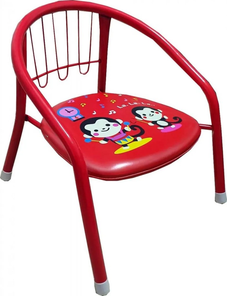 Set 4 scaune metalice pentru copii Novokids™ Little chair , Sezut moale cu sunete, Pentru interior si exterior, Dimensiuni 36x36x34 cm , Vopsea