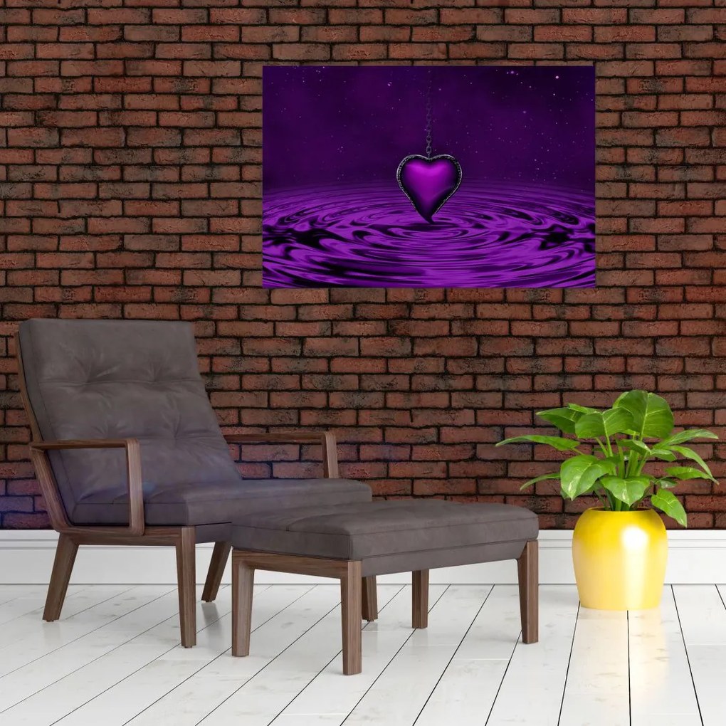 Tablou ci inima violetă (90x60 cm)