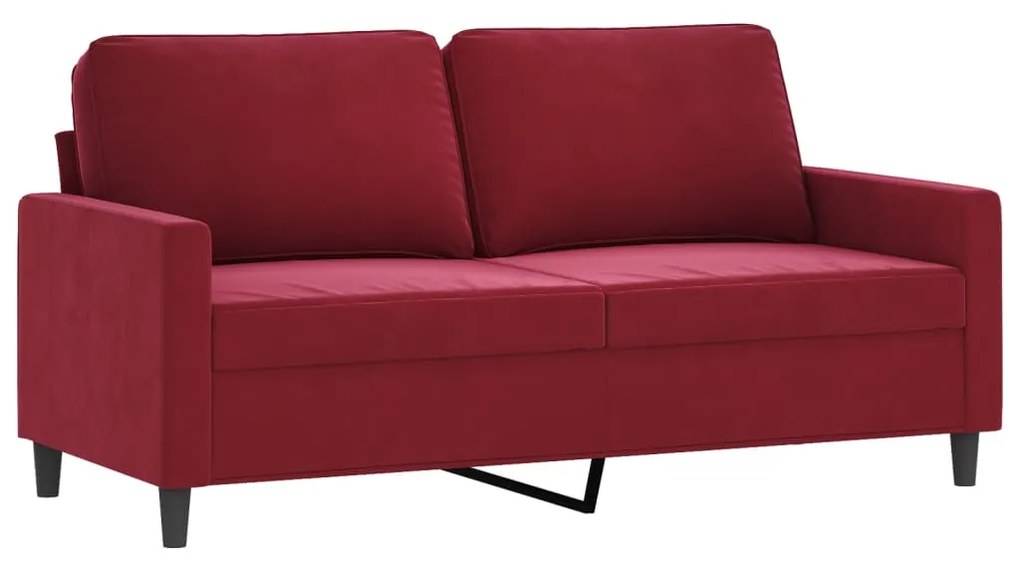 348749 vidaXL Canapea cu 2 locuri, roșu vin, 140 cm, catifea
