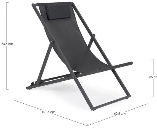 Șezlong gri inchis, Taylor, Bizzotto