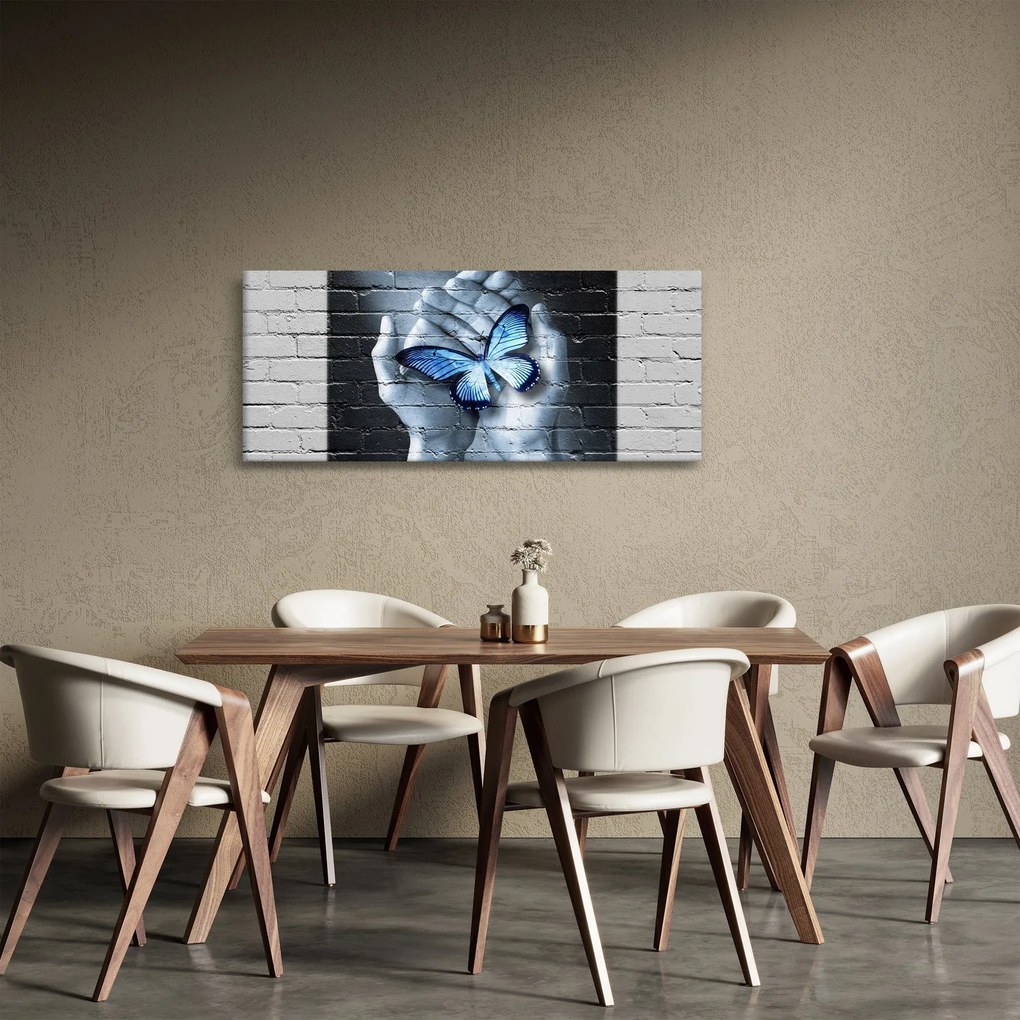 Tablou - Fluture pe perete (120x50 cm)