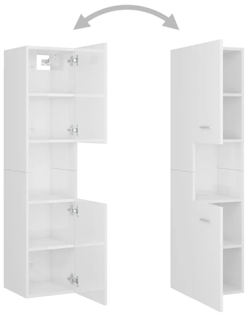 Set mobilier de baie, alb extralucios, PAL Alb foarte lucios, 41 x 38.5 x 46 cm, 1