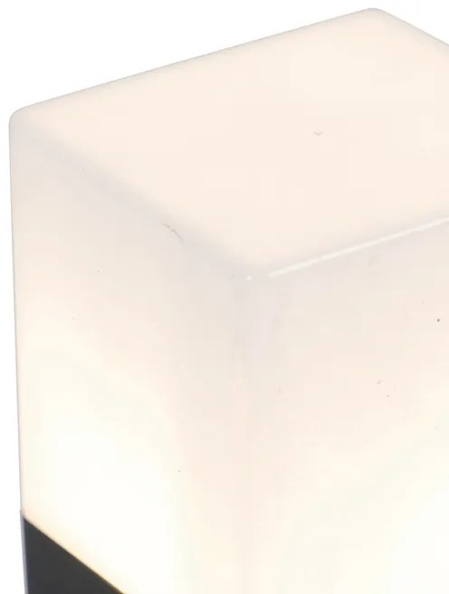 Lampă de exterior cu picior neagră cu abajur opalescent alb 70 cm - Denmark