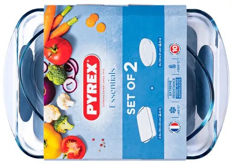 Set de vase de copt din sticlă Pyrex 2 buc, 2,7 l+ 2,2 l