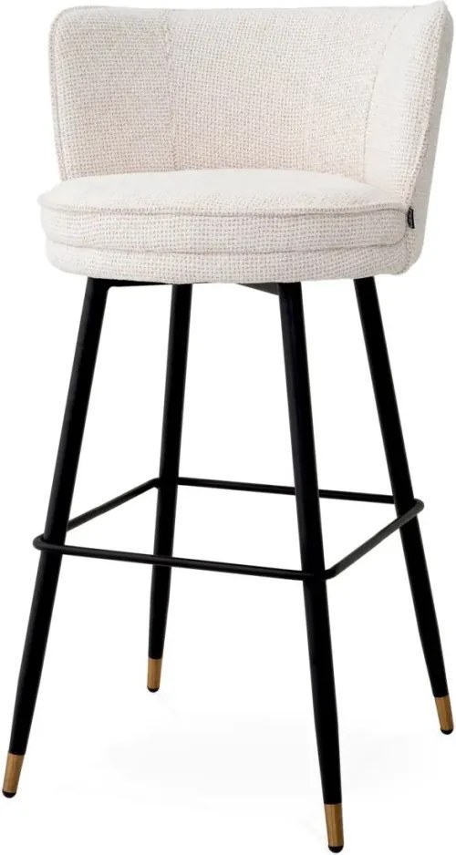 Scaun de bar pivotant design LUX Grenada, Lyssa off-white