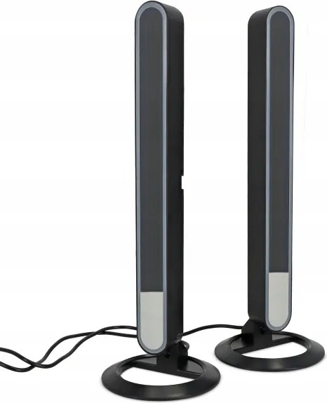 Set 2x lămpi de birou LED RGBIC reglabile, LED/5W/5V, negre + telecomandă