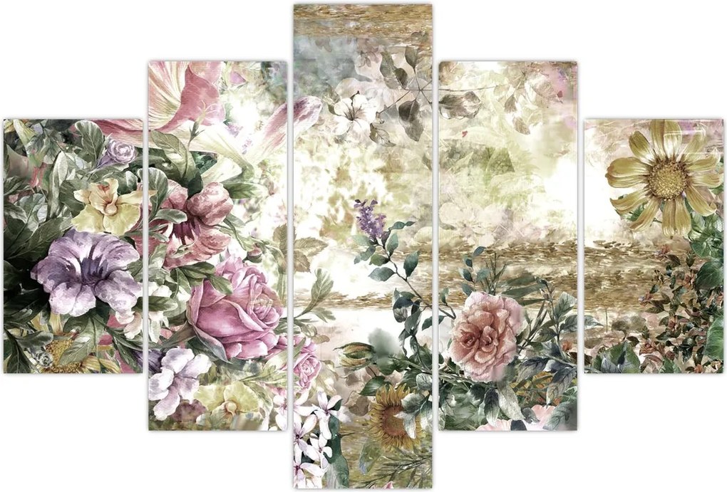 Tablou - Flori de design (150x105 cm)