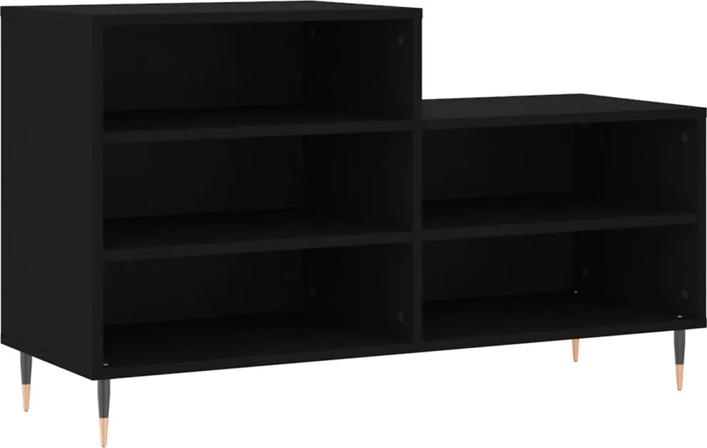 vidaXL Pantofar, negru, 102x36x60 cm, lemn compozit