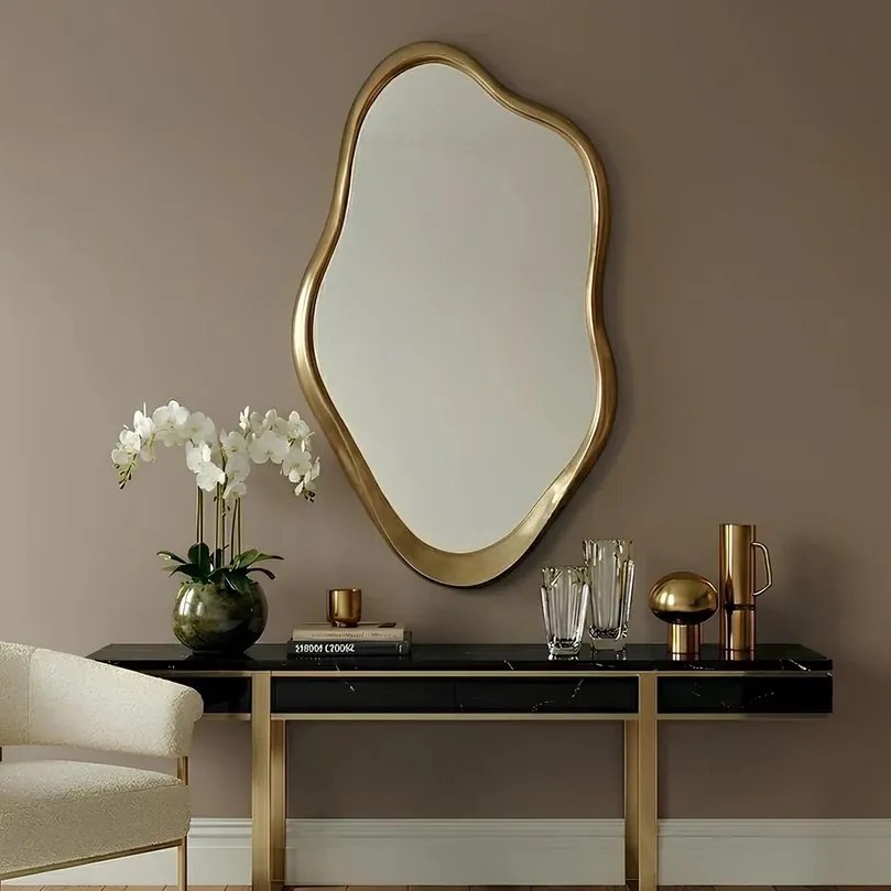 Oglinda decorativa EMBER 100cm auriu