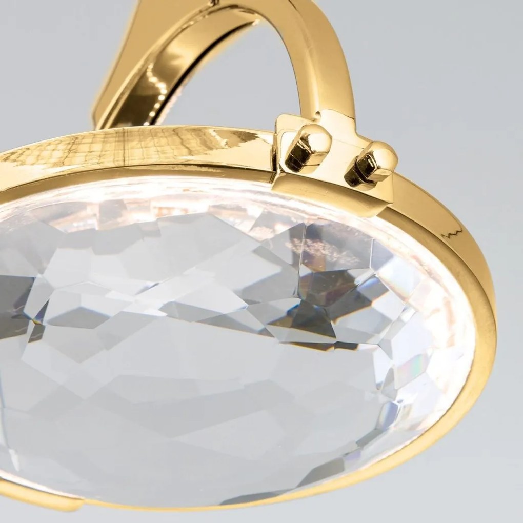 Pendul LED cu cristal K9 design lux MOON auriu