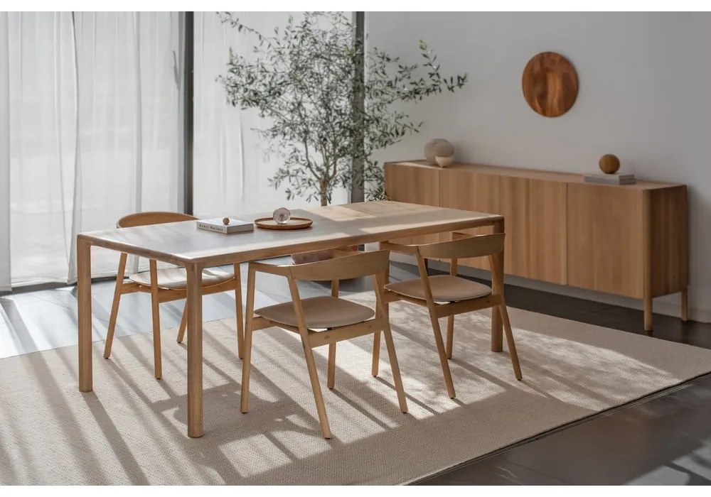 Masă de dining din lemn de stejar 90x200 cm Derven – Gazzda