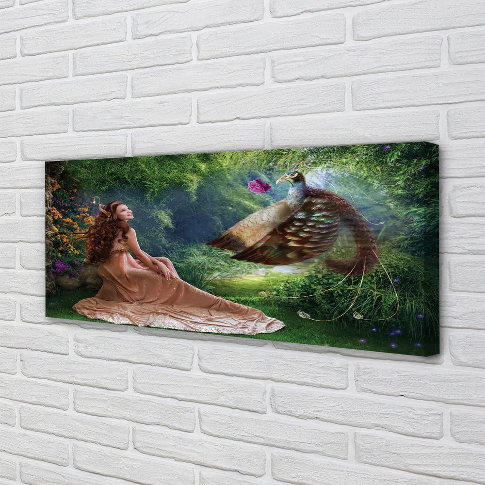 Tablouri canvas pădure de sex feminin fazan