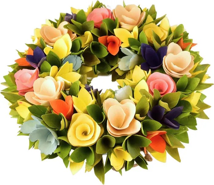 Coroniță din flori din lemn 30 cm