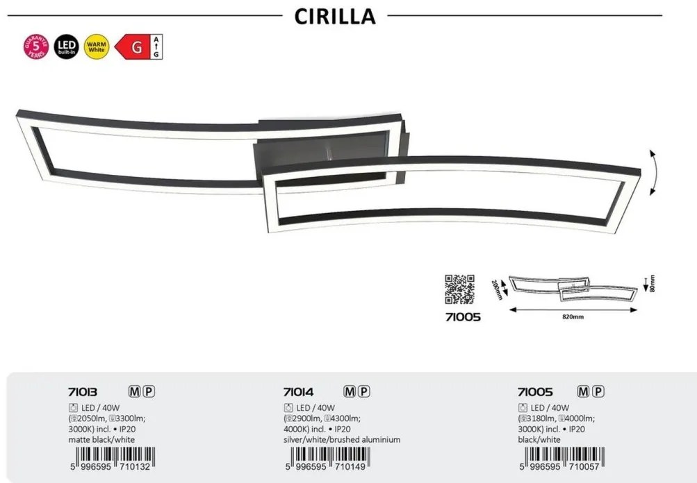 Plafoniera LED moderna Cirilla
