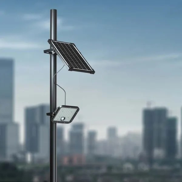 Proiector solar LED reglabil 10W 3,7V 4000/6000K IP65 cu senzor + DO