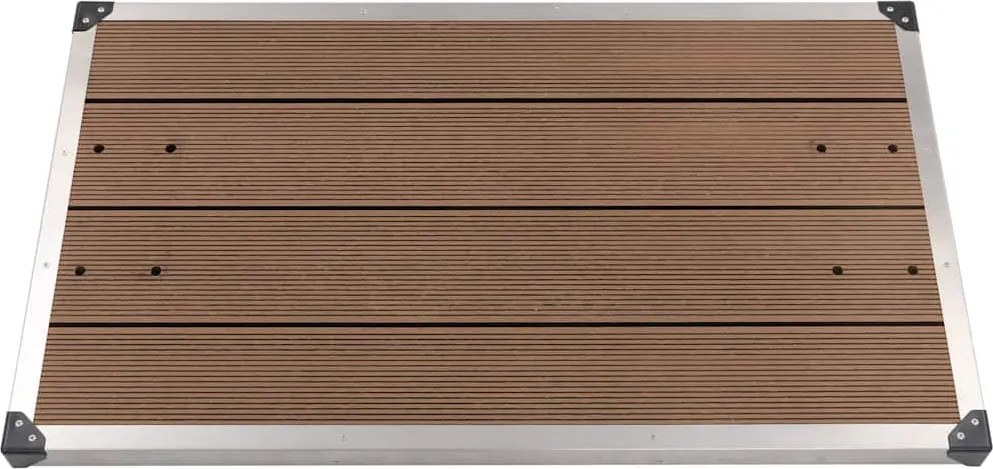 vidaXL Cădiță de duș de exterior maro 110x62 cm WPC și oțel inoxidabil