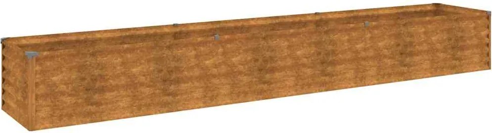 vidaXL Pat de grădină înălțat 291x50x36 cm, oțel corten