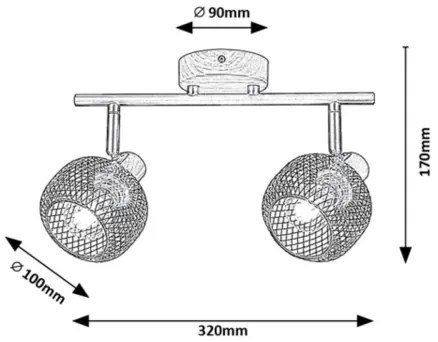 Spot GRENDEL 2xE14/40W/230V Rabalux 3128