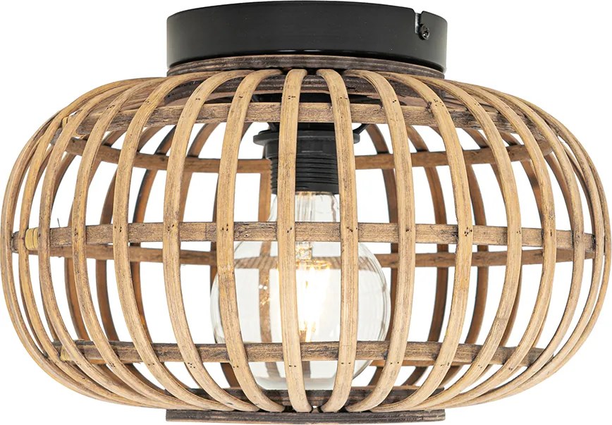 Plafonieră inteligentă neagră cu bambus incl. WiFi G95 - Amira