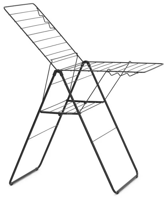 Uscator de rufe Brabantia Hangon 1004165, 20 m, 6 umerase, Reglabil, Blocare copii, Negru/mat