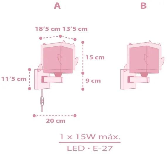 Aplică pentru copii Dalber 64489 LITTLE FRIENDS 1xE27/15W/230V