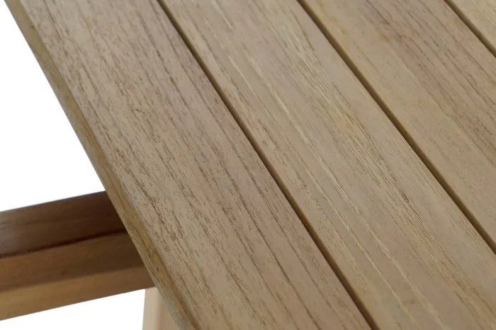Set dining exterior din lemn de tec și frânghie, masă și 4 scaune, 5 piese, finisaj natural, „Terrawood”