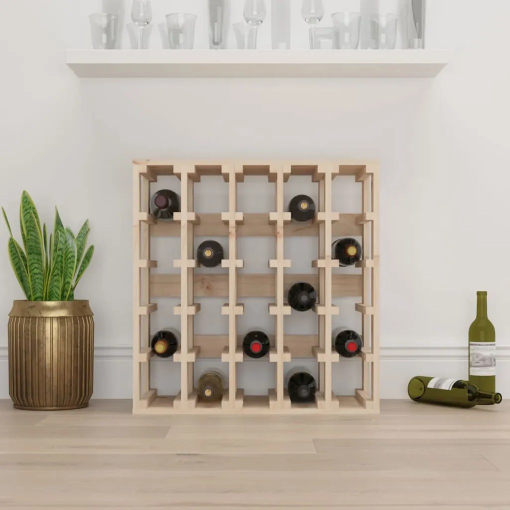 Suport de vinuri, 58,5x33x60,5 cm, lemn masiv de pin Maro, 1, 25