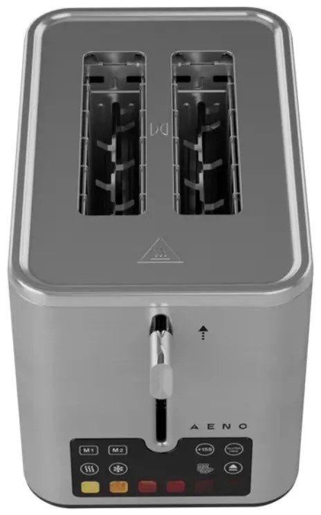 Prajitor de paine inteligent AENO ATS0004, 1600W, 4 felii, 6 trepte, 3 functii, Tava pentru firimituri detasabila, Inox