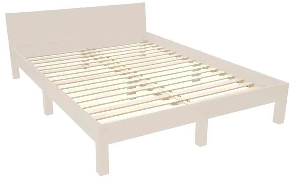 Pat matrimonial bej din lemn masiv de fag cu somieră 160x200 cm Dabi – Ragaba