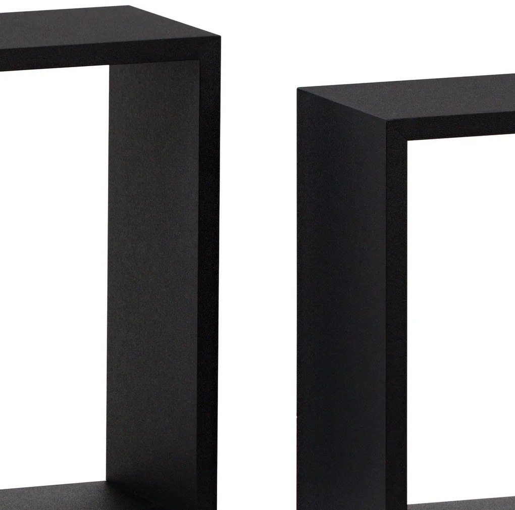 Set etajere de perete P-008, negru mat, 3 buc.