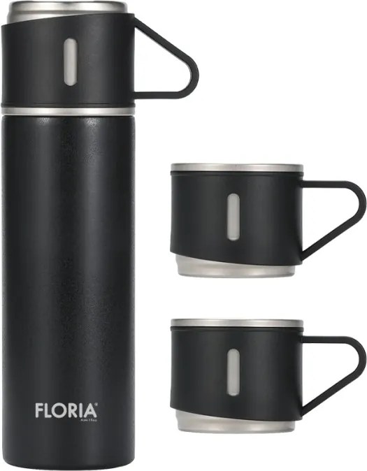 Termos Zilan ZLN0743 din inox, capacitate 500ml, 3 capace care pot fi folosite pe post de cana
