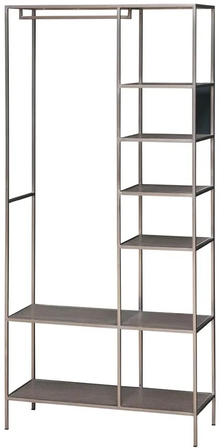 Etajera cu suport pentru umerase, din metal, aspect vintage, Alliage
