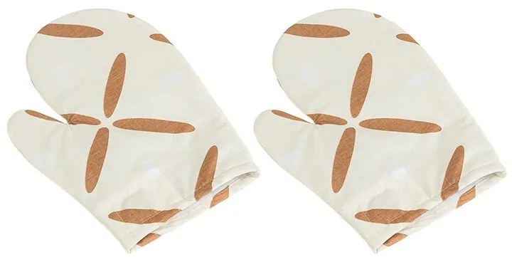 Mănușă de bucătărie Bellatex Cruci maro, 28 x 18 cm, 2 buc