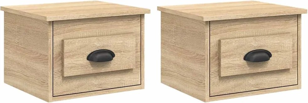 vidaXL Noptiere de perete, 2 buc., stejar sonoma, 41,5x36x28 cm