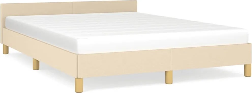 vidaXL Cadru de pat fără saltea, crem, 140x200 cm, textil