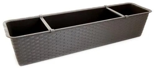 Jardiniera decorativa, maro, 68.5x17.3x15 cm, Ratolla Case P