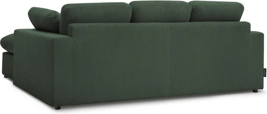 Colțar verde cu tapițerie din catifea reiată Belair – Bobochic Paris