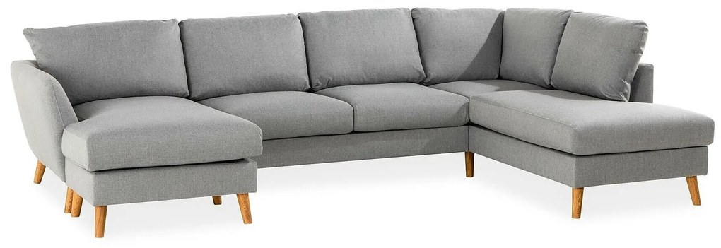 Colțar Scandinavian Choice P104Maro deschis, Gri, 310x196x89cm, Picioare: Lemn