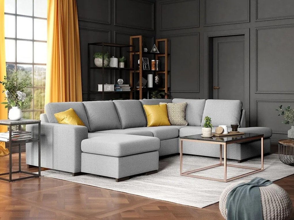 Colțar Scandinavian Choice 350Gri, 292x199x80cm, Picioare: Plastic
