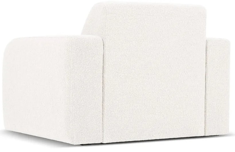 Fotoliu alb cu tapițerie din stofă bouclé Molino – Micadoni Home