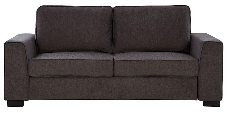 Canapea fixa Clarisse, 3 locuri, culoare gri, material textil, perne incluse dehusabile