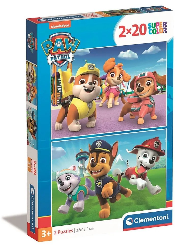 Patrula Cățelușilor Playground Puzzle Clementoni 2x20 piese