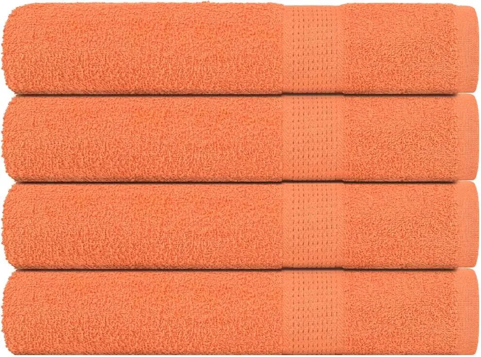 vidaXL Prosoape FROGN 4 buc., portocalii, 100x200 cm, 360 g/m²