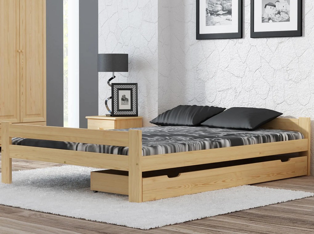 Pat din lemn Prima  120x200 EKO PIN cu somieră