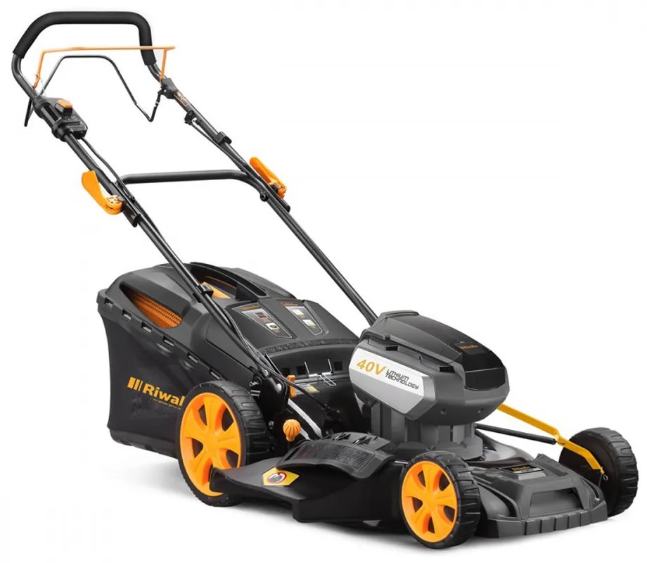 Riwall PRO RALM 4640 SPi - Mașină de tuns iarba cu autopropulsie fără fir cu motor fără perie de carbon 4 în 1, 40 V.