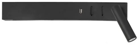 Aplica ambientala cu reader LED directionabil si USB Charger Vida neagra NVL-9533521