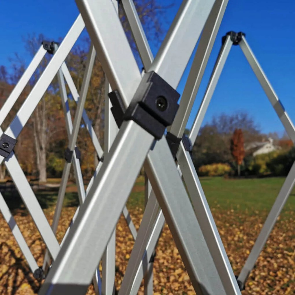 Cort de tip cortină 2×3 m din aluminiu fără pereți | Montare rapidă și cadru ușor și rezistent - fara 3 pereti - Negru