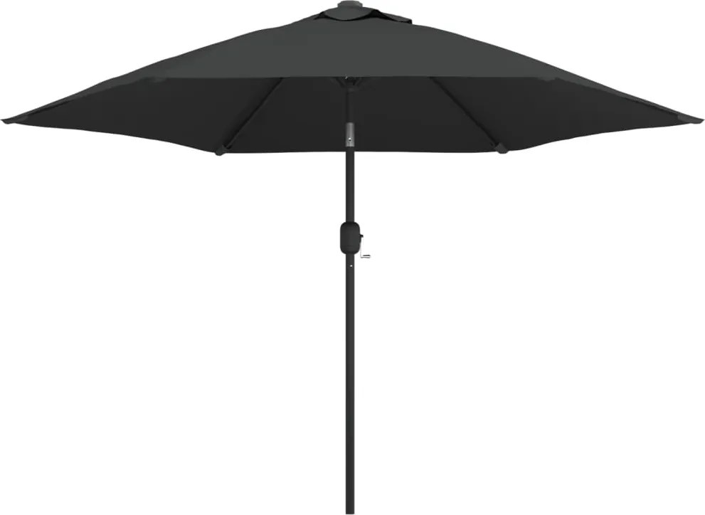 vidaXL Umbrelă de soare exterior cu LED & stâlp de oțel antracit 300cm